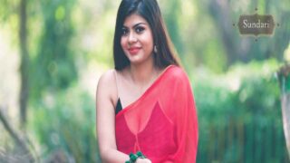 Beautiful Anam in Red Saree Sundari Hot Fashion Video
